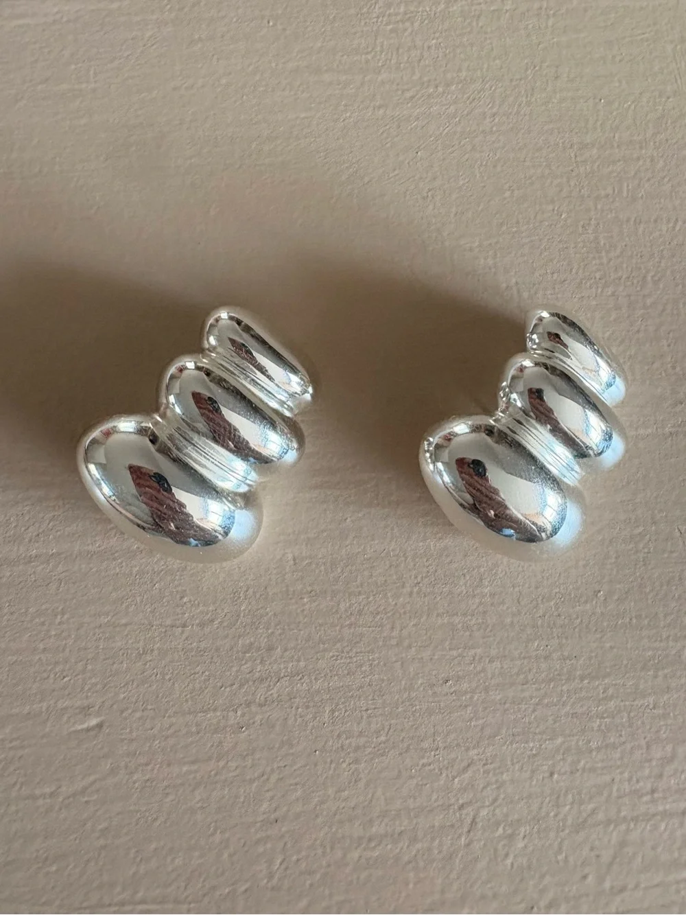 Jenny Bird Polished Silver Statement Earrings - Picture 4 of 4